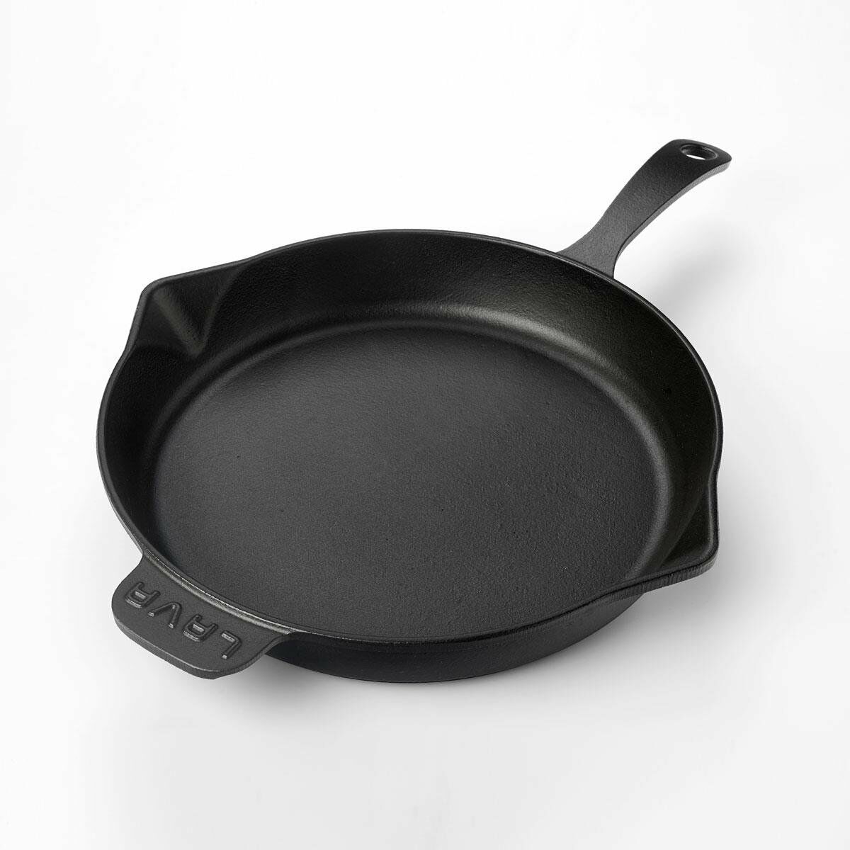Lava Döküm Yuvarlak Kızartma Tavası Döküm Demir Yekpare Saplı. Çap(Ø)30cm