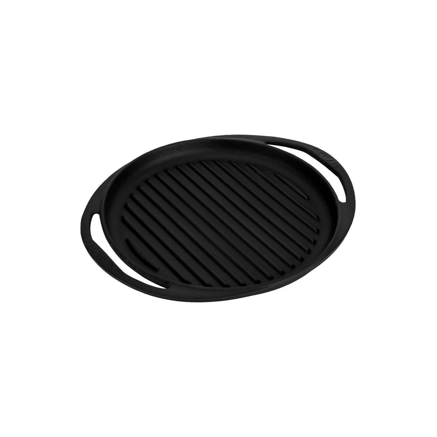 Lava Döküm Yuvarlak Izgara Tavası Döküm Demir Yekpare Kulplu Çap(Ø)24cm.