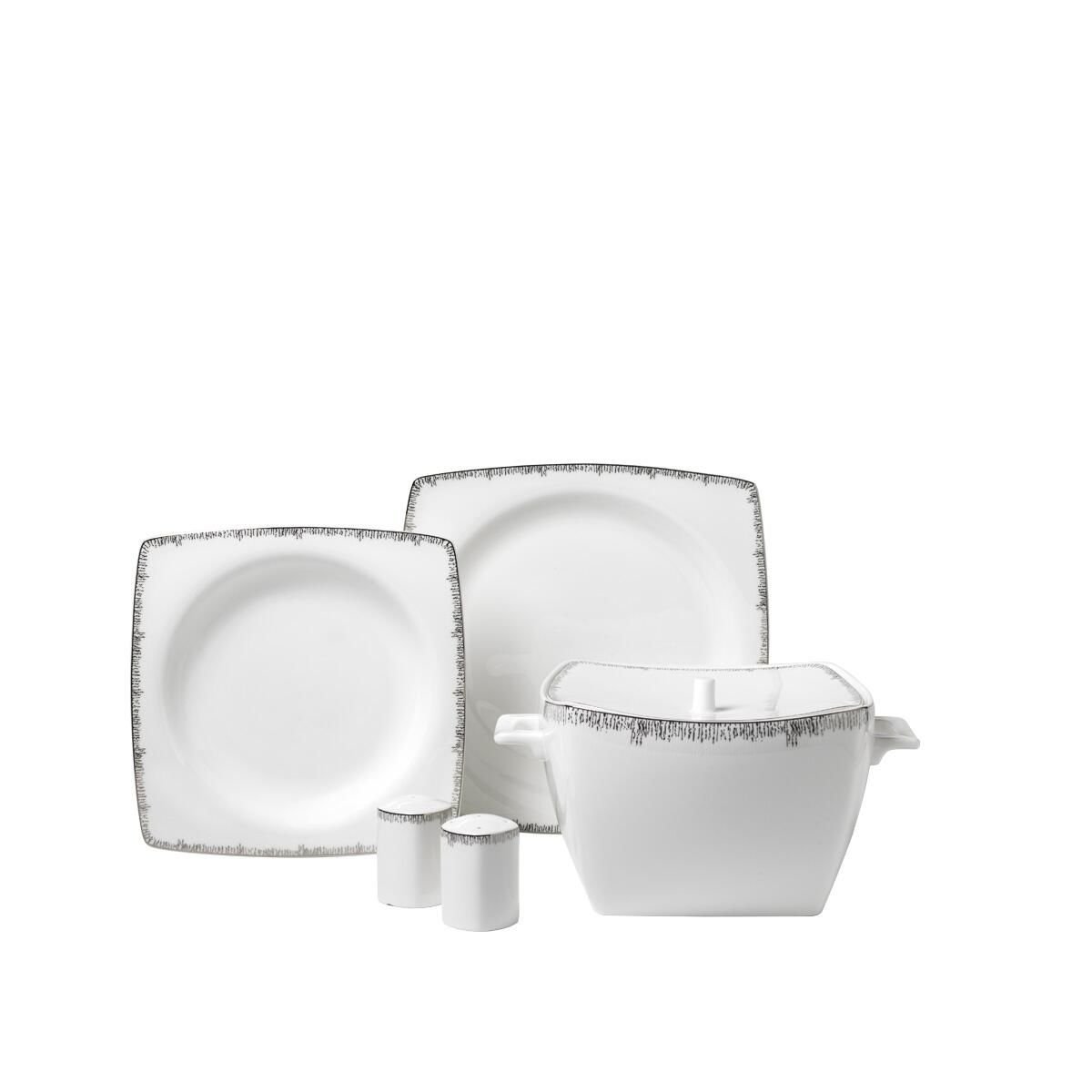 Korkmaz Bone Selection 60 Parça Kare Yemek Takımı A8424