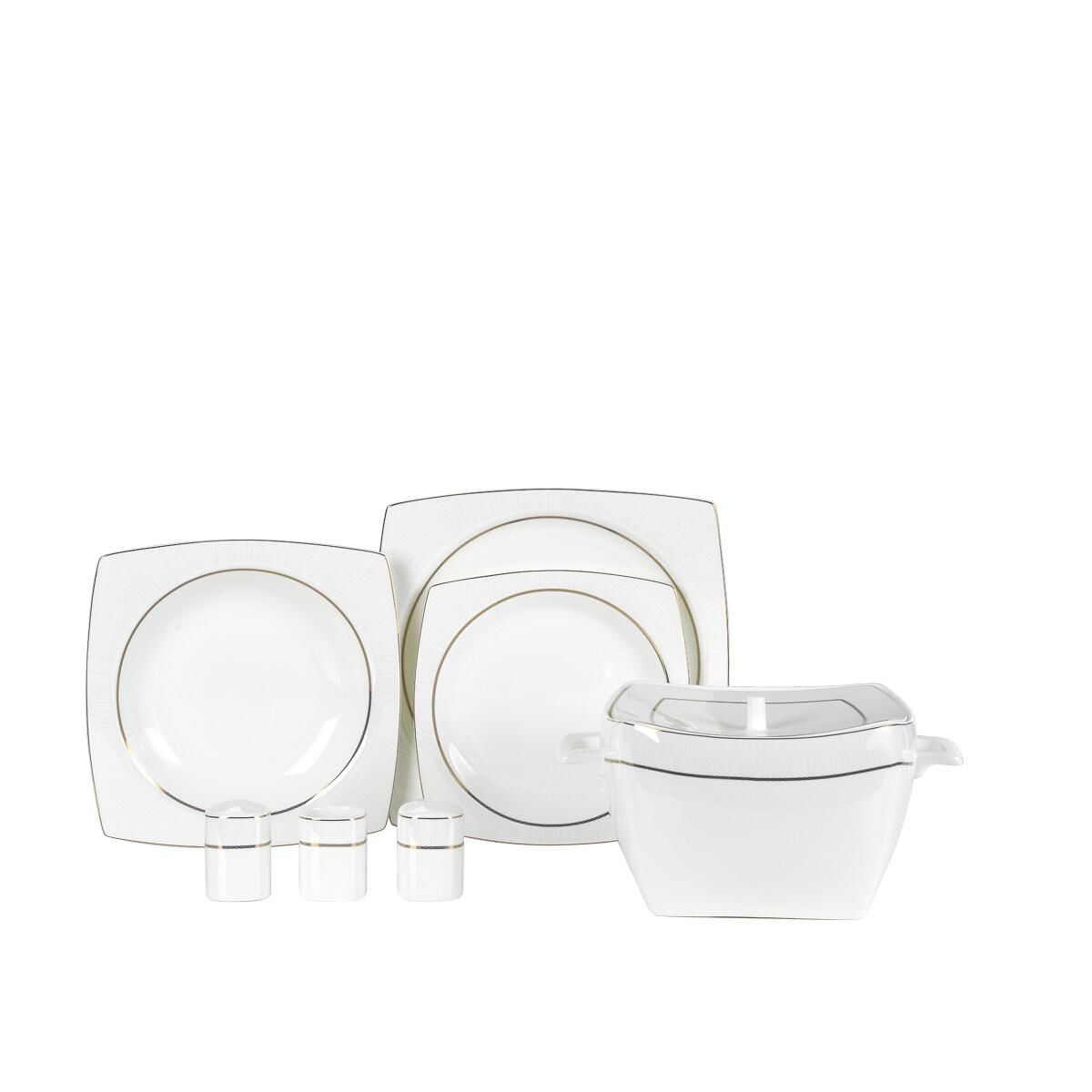 Korkmaz Bone Collection 60 Parça Kare Yemek Takımı A8460