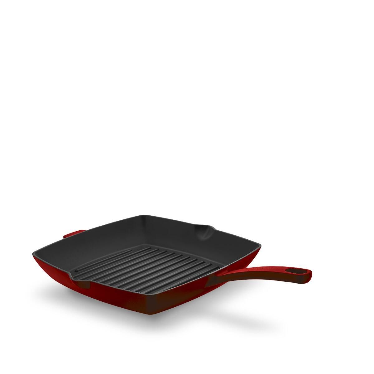 Korkmaz Casta Kırmızı Kare 30x30 cm Grill Döküm Tava A2848-1