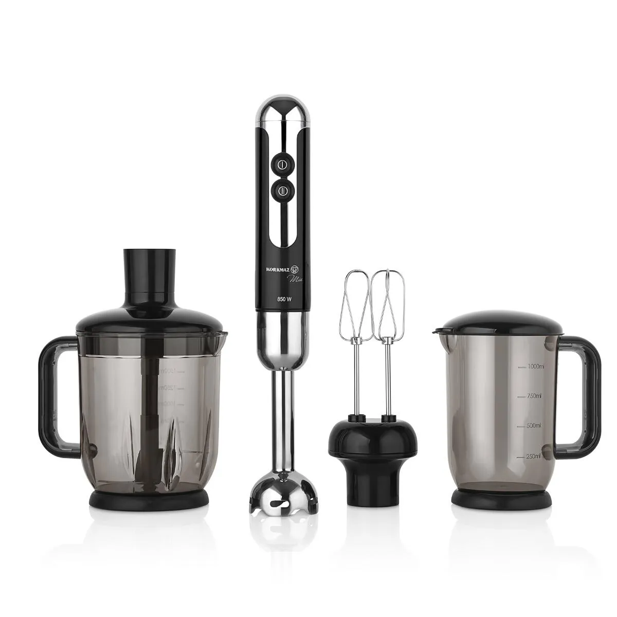 Korkmaz Mia Mega Siyah/Krom Blender Set A447-12
