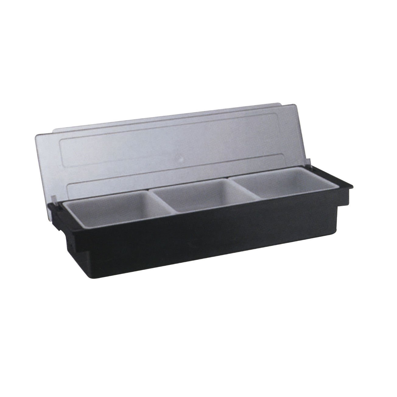 BRD-H10311 Üçlü Polikarbon Kapaklı Bar Konteyner - 50 x 16 x 9 cm