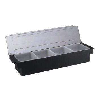 BRD-H10312 Dörtlü Polikarbon Kapaklı Bar Konteyner - 50 x 16 x 9 cm