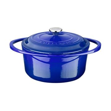 Lava Döküm Yuvarlak Tencere Döküm Demir Kapak Heritage Serisi Çap(Ø)20cm Mavi