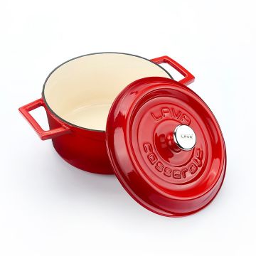 Lava Döküm Yuvarlak Tencere Döküm Demir Yekpare Kulplu Edition Serisi Çap(Ø)20cm. Kırmızı
