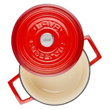 Lava Döküm Yuvarlak Tencere Döküm Demir Yekpare Kulplu Edition Serisi Çap(Ø)20cm. Kırmızı