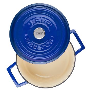 Lava Döküm Yuvarlak Tencere Döküm Demir Yekpare Kulplu Edition Serisi Çap(Ø)20cm. Mavi