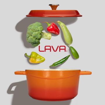 Lava Döküm Yuvarlak Tencere Döküm Demir Yekpare Kulplu Edition Serisi Çap(Ø)20cm. Turuncu