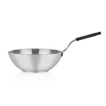 Çelik Wok Tava - Silikonlu Sap