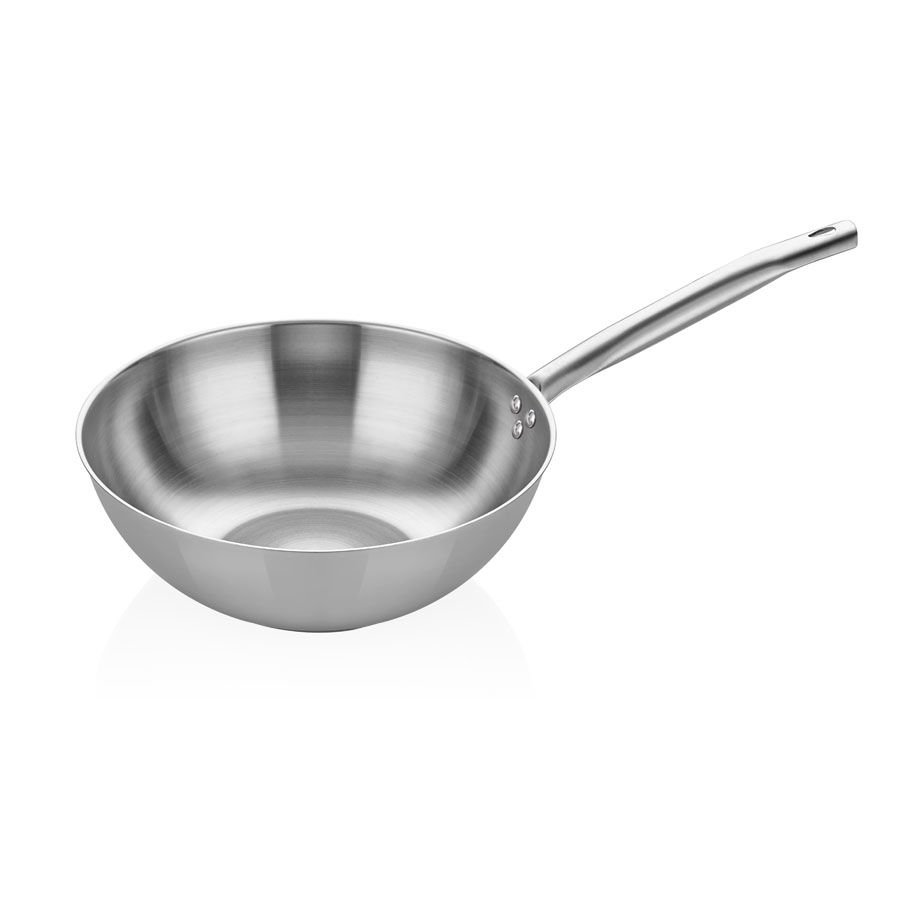 Çelik Wok Tava - Paslanmaz Sap