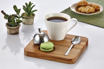 GRV – 303 Groovy Nescafe Seti (Ahşap – Kare) - 17,5 x 17,5 x 2 cm