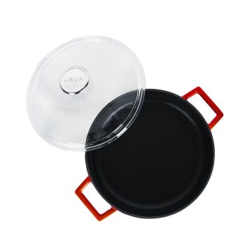 Lava Döküm Çok Amaçlı Yayvan Tencere. Glaze Serisi Çap(Ø)24cm.