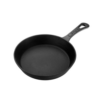 Lava Döküm Yuvarlak Kızartma Tavası Yekpare Saplı. Çap(Ø)20cm