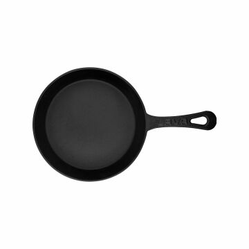 Lava Döküm Yuvarlak Kızartma Tavası Yekpare Saplı ve Kayın Servis Ahşabı. Çap(Ø)20cm