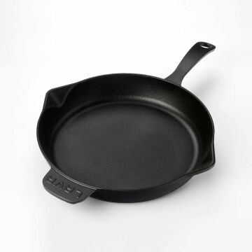 Lava Döküm Yuvarlak Kızartma Tavası Döküm Demir Yekpare Saplı. Çap(Ø)28cm