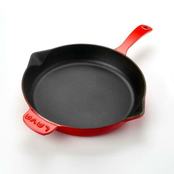 Lava Döküm Yuvarlak Kızartma Tavası Döküm Demir Yekpare Saplı. Çap(Ø)28cm