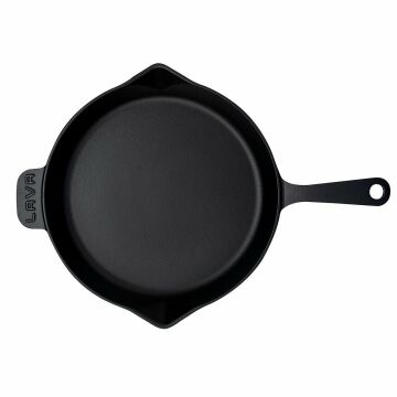 Lava Döküm Yuvarlak Kızartma Tavası Döküm Demir Yekpare Saplı. Çap(Ø)30cm