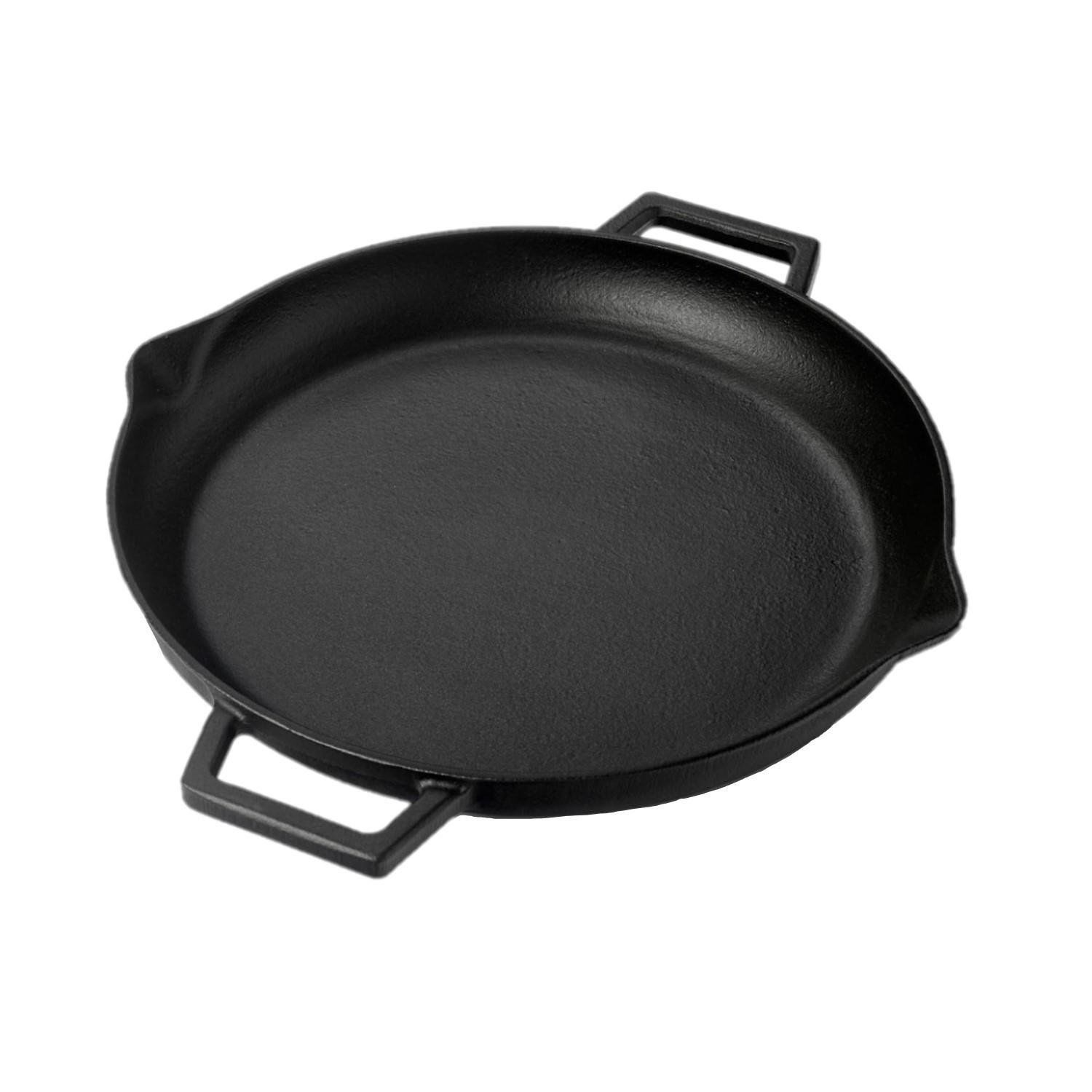 Lava Döküm Yuvarlak Kızartma Tavası Döküm Demir Yekpare Çift Kulplu Çap(Ø)26cm.