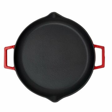 Lava Döküm Yuvarlak Kızartma Tavası Döküm Demir Yekpare Çift Kulplu Çap(Ø)26cm.