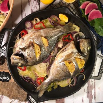 Lava Döküm Yuvarlak Kızartma Tavası Döküm Demir Yekpare Çift Kulplu Çap(Ø)30cm.