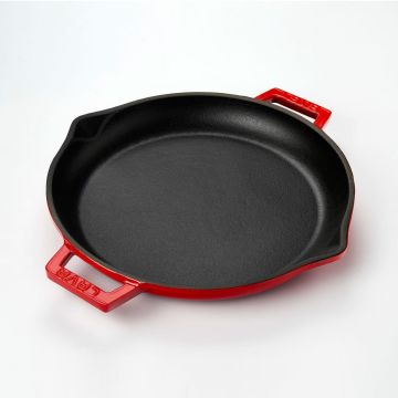 Lava Döküm Yuvarlak Kızartma Tavası Döküm Demir Yekpare Çift Kulplu Çap(Ø)30cm.