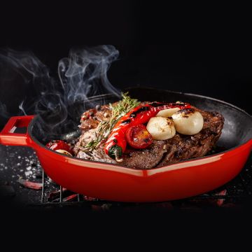 Lava Döküm Yuvarlak Kızartma Tavası Döküm Demir Yekpare Çift Kulplu Çap(Ø)30cm.