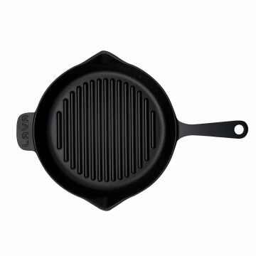 Lava Döküm Yuvarlak Izgara Tava Döküm Demir Yekpare Saplı Çap(Ø)28cm.