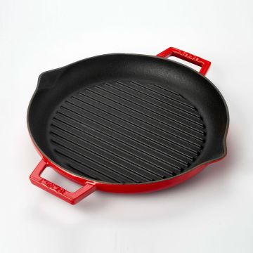 Lava Döküm Yuvarlak Izgara Tavası Döküm Demir Yekpare Çift Kulplu Çap(Ø)26cm.