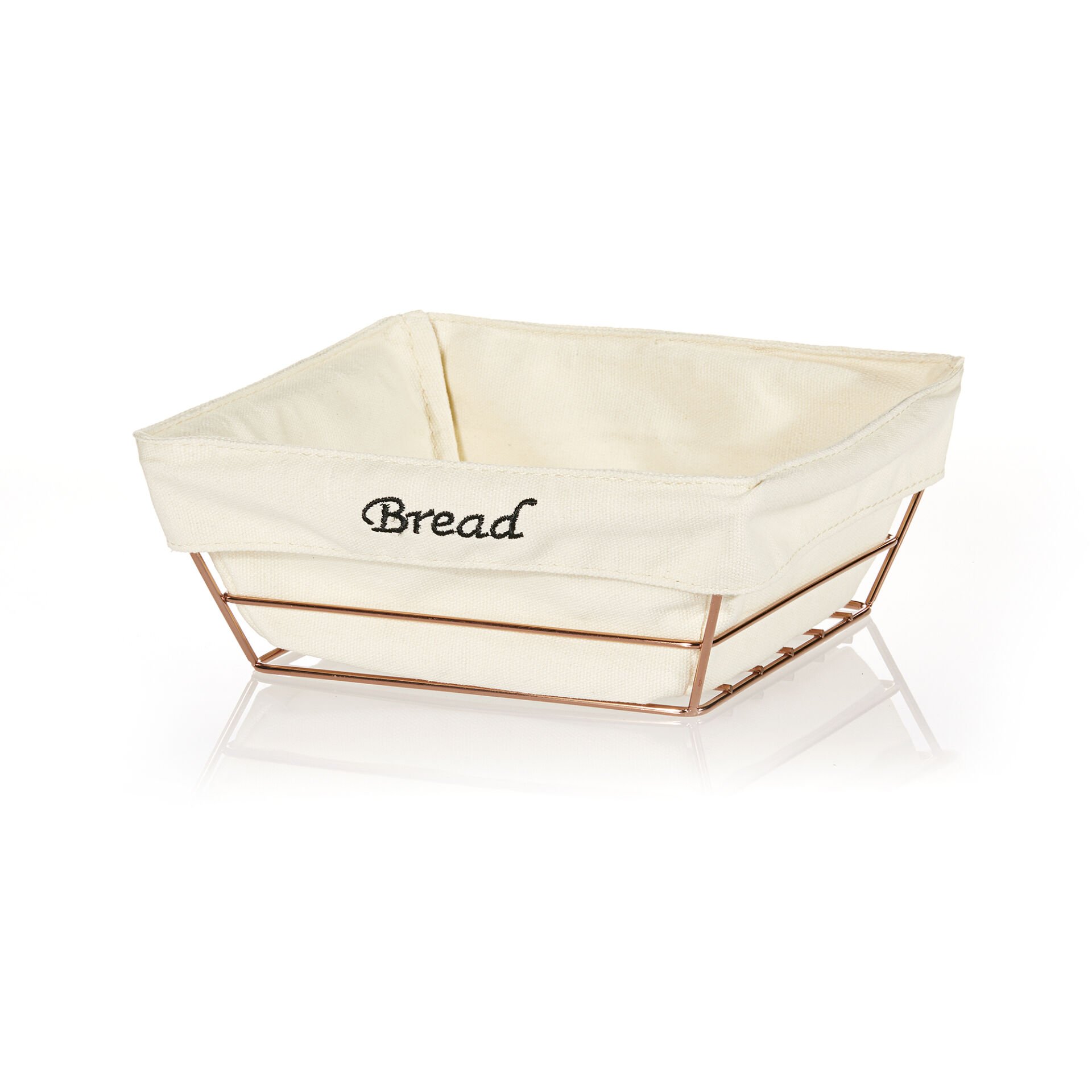 BRD-HW180B-BAKIR Kare Bezli Ekmek Sepeti (Bakır) - 22 x 22 x 9 cm