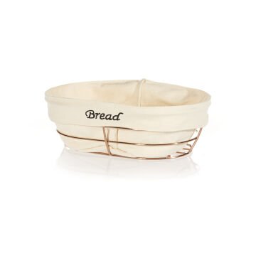 BRD-HW186B-BAKIR Oval Bezli Ekmek Sepeti (Bakır) - 26 x 17 x 6,5 cm