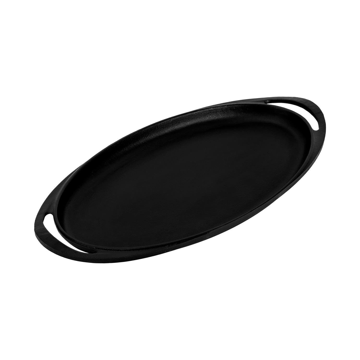 Lava Döküm Oval Kızartma Tavası Döküm Demir Yekpare Kulplu Ölçü 23x40cm.