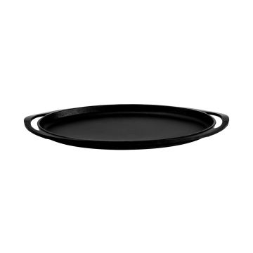 Lava Döküm Oval Kızartma Tavası Döküm Demir Yekpare Kulplu Ölçü 23x40cm.