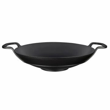 Lava Döküm Yuvarlak Wok Döküm Demir Yekpare Çift Kulplu Çap(Ø)38cm.