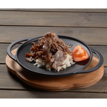 Lava Döküm Yuvarlak Saç Kavurma Tavası Döküm Demir Yekpare Çift Kulplu Çap(Ø)20cm.