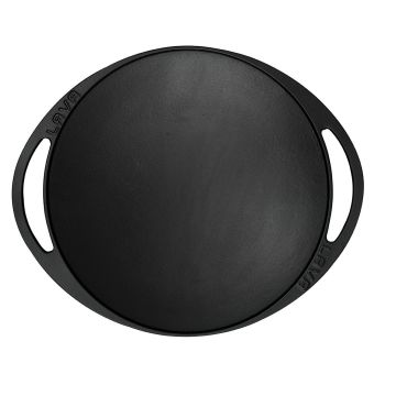 Lava Döküm Yuvarlak Saç Kavurma Tavası Döküm Demir Yekpare Çift Kulplu Çap(Ø)28cm.