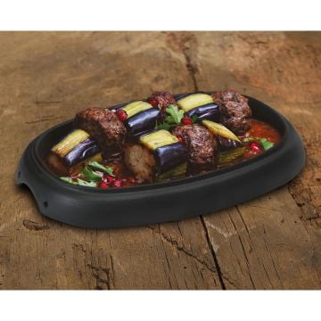 Lava Döküm Oval Fajita Tabağı Ölçü 12x19cm.
