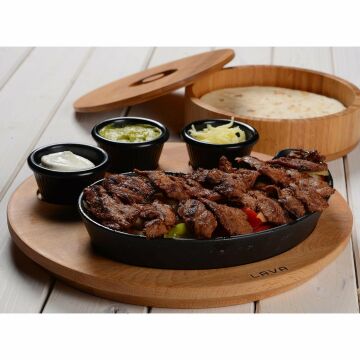 Lava Döküm Damla Formlu Yingyang Fajita Tabağı Ölçü 10x20cm.