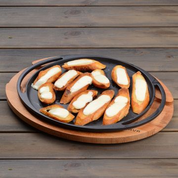 Lava Döküm Yuvarlak Pizza Krep Pankek Tavası Döküm Demir Yekpare Çift Kulplu Çap(Ø)20cm.