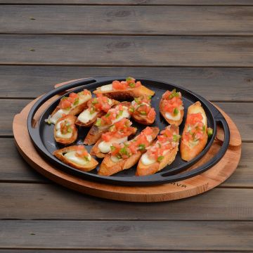 Lava Döküm Yuvarlak Pizza Krep Pankek Tavası Döküm Demir Yekpare Çift Kulplu Çap(Ø)20cm.