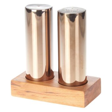 GRV-319-XL-BAKIR Groovy Everest Büyük Yuvarlak İkili Tuzluk Seti (Bakır) - Ø 4 cm x h 12.5 cm(Kopya)(Kopya)