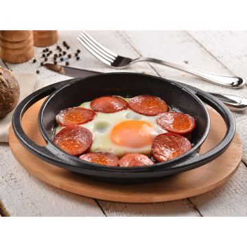 Lava Döküm Yuvarlak Sahan Döküm Demir Yekpare Çift Kulplu Çap(Ø)20cm.