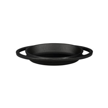 Lava Döküm Oval Sahan Döküm Demir Yekpare Çift Kulplu Ölçü 15x10cm.