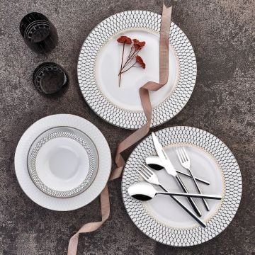 Korkmaz Perla Collection 60 Parça Yuvarlak Yemek Takımı A8362