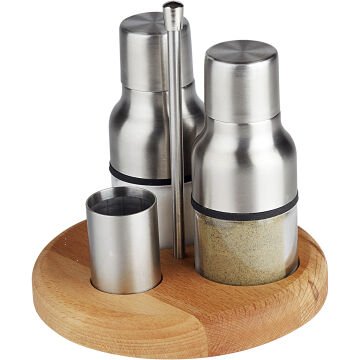 GRV-243 Groovy Standlı Üçlü Tuzluk Takımı - 14 cm