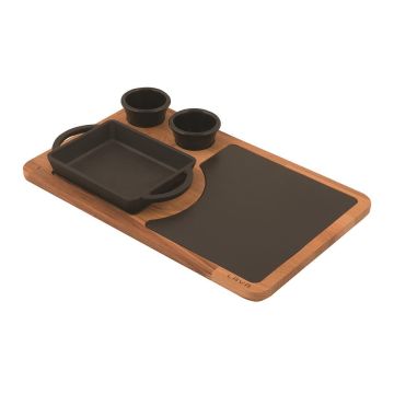 Lava Döküm Kare Sahan Döküm Demir Yekpare Çift Kulplu Kayın Servis Ahşabı Ölçü 12x12cm.