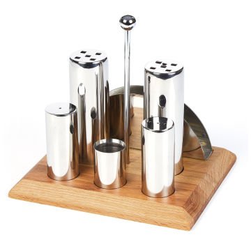 GRV-257 Groovy Altılı Yuvarlak Tuzluk Baharatlık Takımı