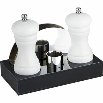 GRV-199 Groovy Dörtlü Menaj Set (Siyah/Kırmızı/Beyaz) - 18×9.5xH3 cm