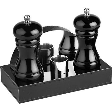 GRV-199 Groovy Dörtlü Menaj Set (Siyah/Kırmızı/Beyaz) - 18×9.5xH3 cm