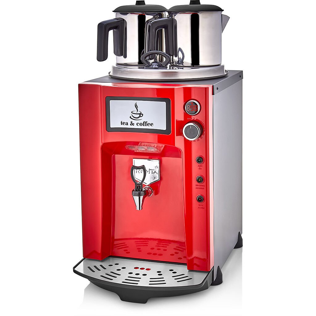 Remta 2 Demlikli 15 lt Premium Jumbo Çay Makinesi Kırmızı